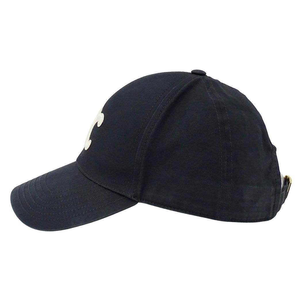 Celine Cap Cotton Black M Baseball Cap Hat Triomphe — view 3