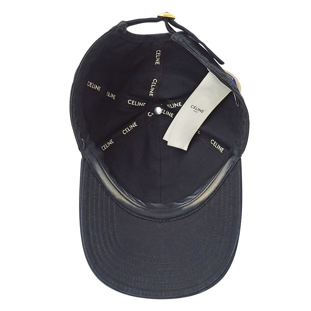Celine Cap Cotton Black M Baseball Cap Hat Triomphe — view 5