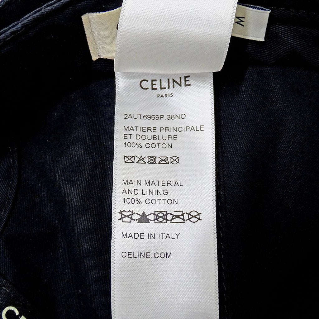 Celine Cap Cotton Black M Baseball Cap Hat Triomphe — view 7