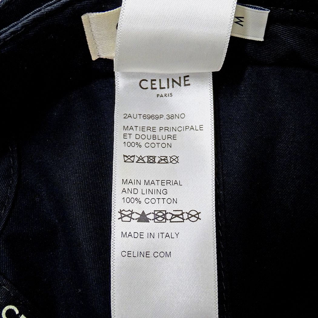 Celine Cap Cotton Black M Baseball Cap Hat Triomphe — view 7