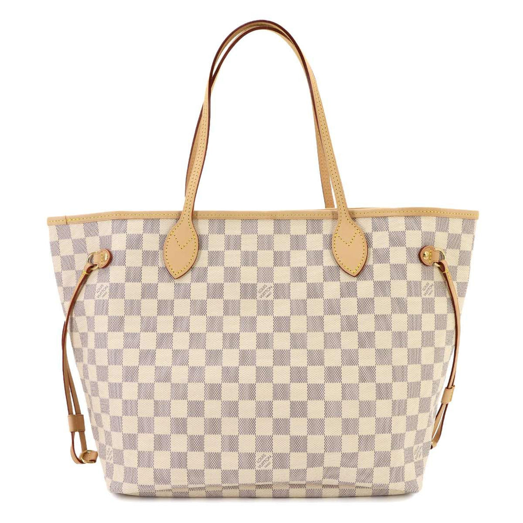 Louis Vuitton Damier Azur Neverfull MM Tote Bag White Rose Ballerine — view 3