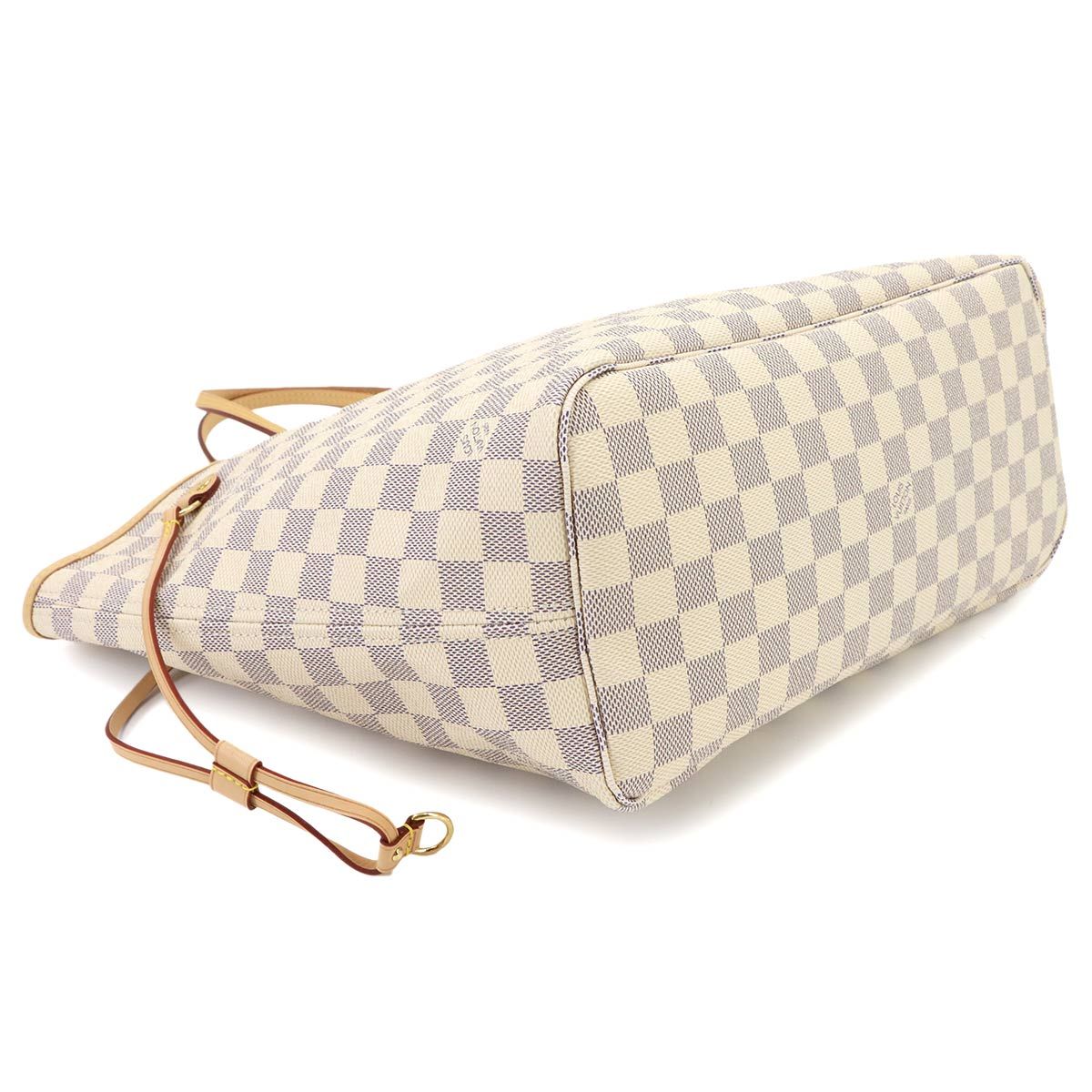 Louis Vuitton Damier Azur Neverfull MM Tote Bag White Rose Ballerine — view 5