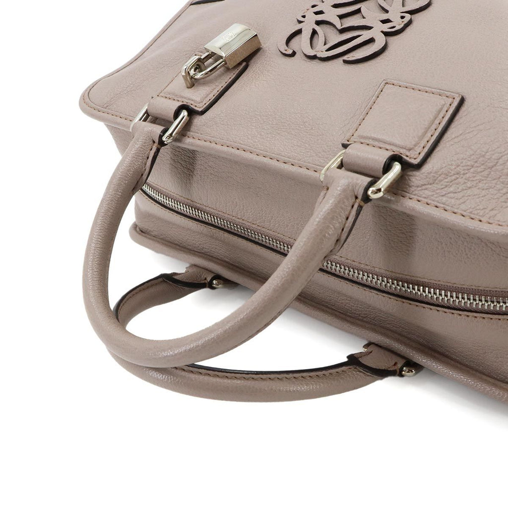 Loewe Amazona 28 Hand Bag Leather Beige Silver Greige — view 6