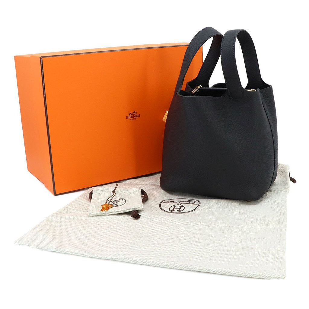 Hermes Picotin Lock PM Hand Bag Taurillon Clemence Cavern Gold — view 2