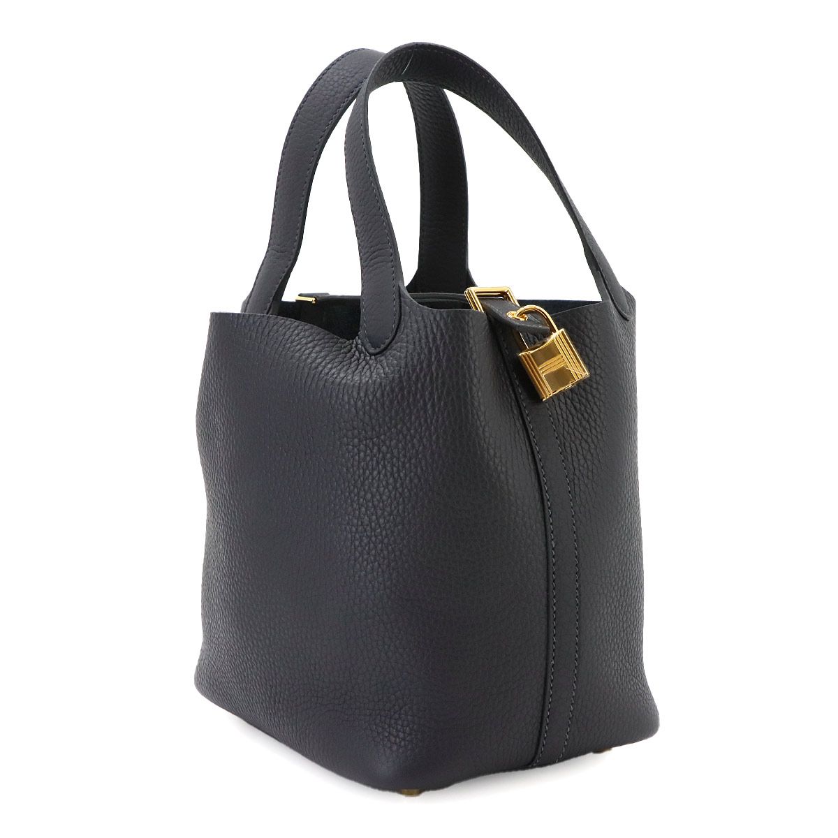 Hermes Picotin Lock PM Hand Bag Taurillon Clemence Cavern Gold — view 4
