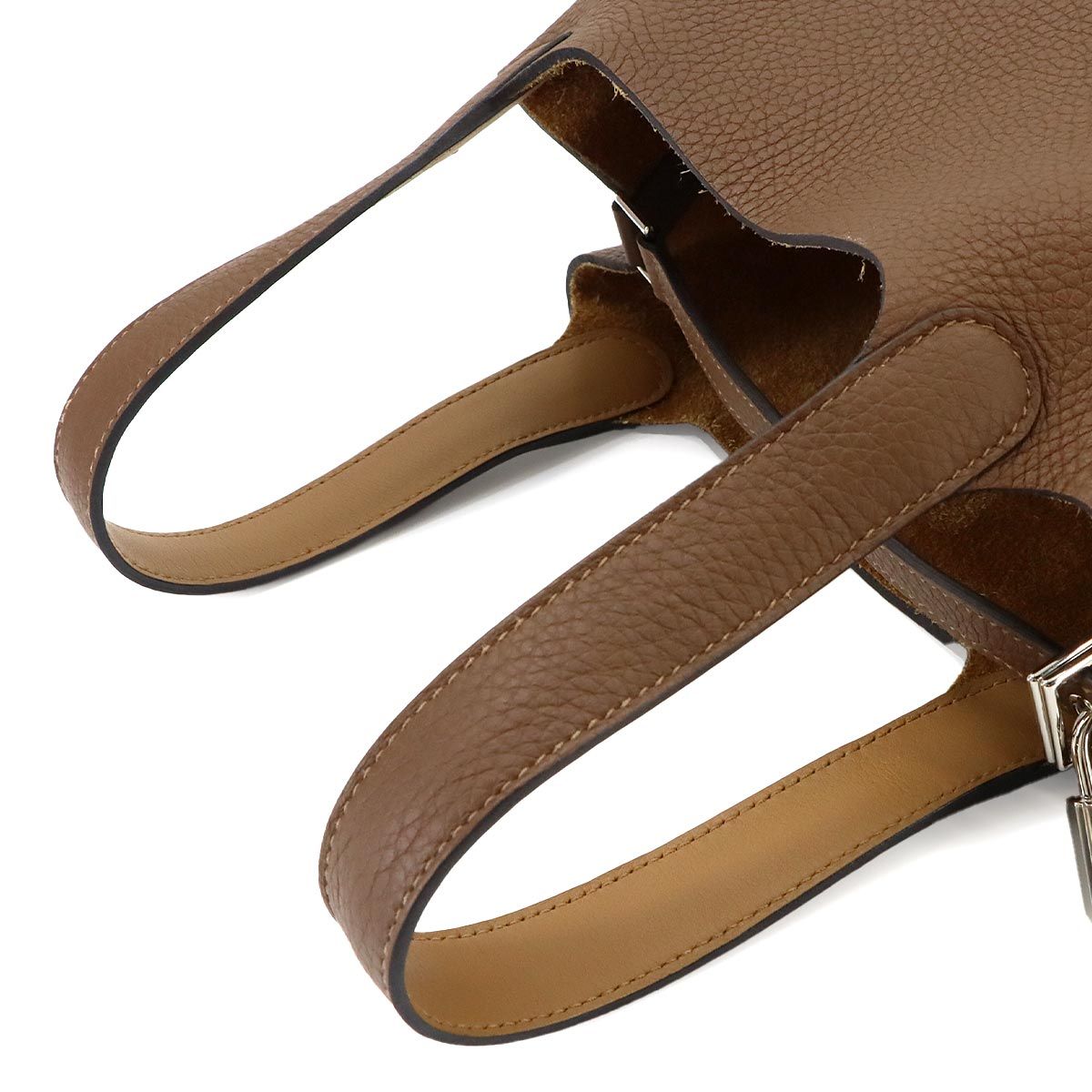 Hermes Picotin Lock Eclat 18 PM Hand Bag Taurillon Clemence Swift Halzan Biscuit — view 6
