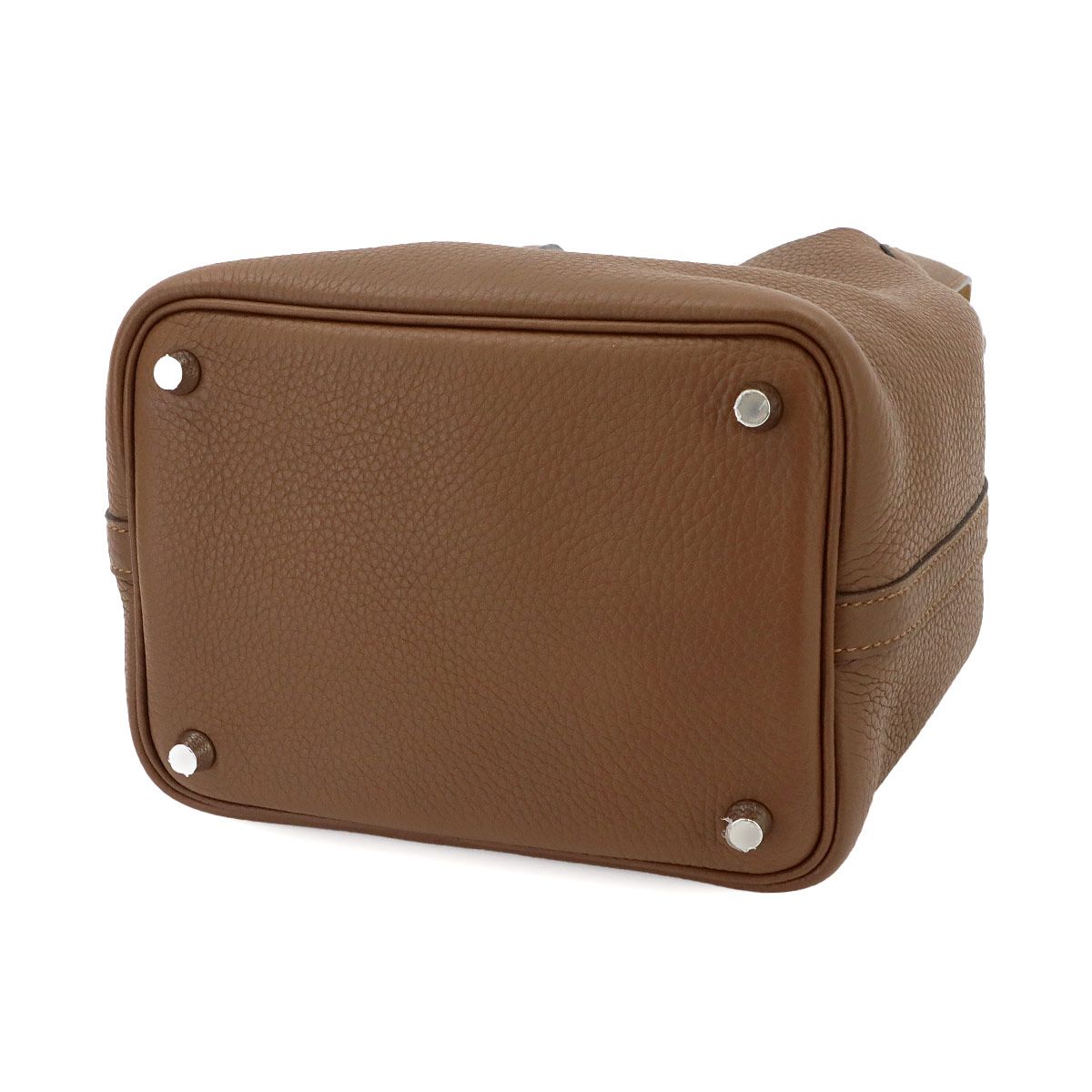 Hermes Picotin Lock Eclat 18 PM Hand Bag Taurillon Clemence Swift Halzan Biscuit — view 5