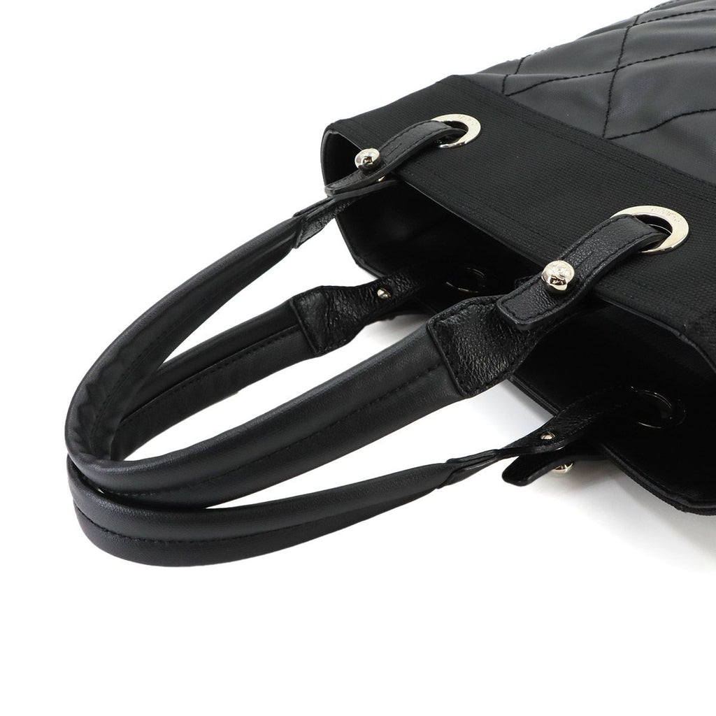 Chanel Paris Biarritz PM Tote Bag Nylon Leather Black Silver — view 6