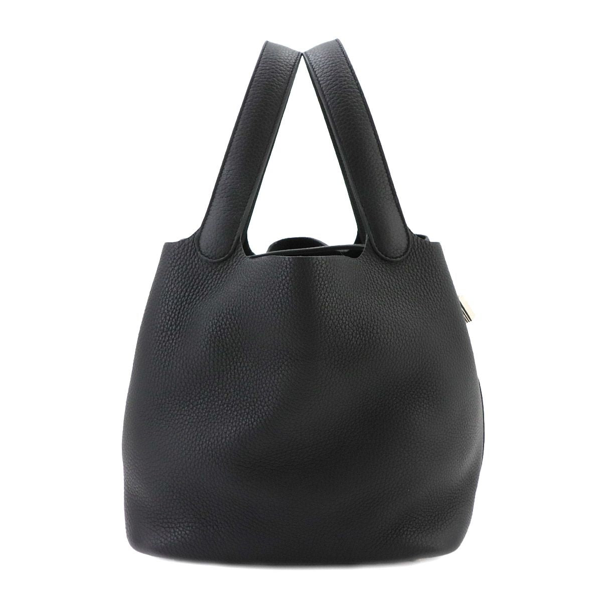 Hermes Picotin Lock 22 Hand Bag Taurillon Clemence Black Silver — view 2