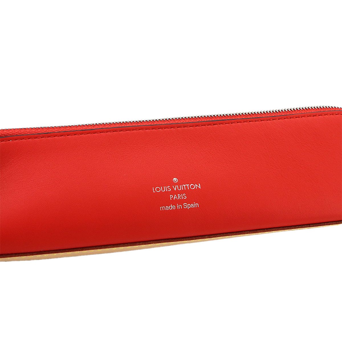 Louis Vuitton Monogram Trousse Elisabeth Pen Case Brown Red — view 7