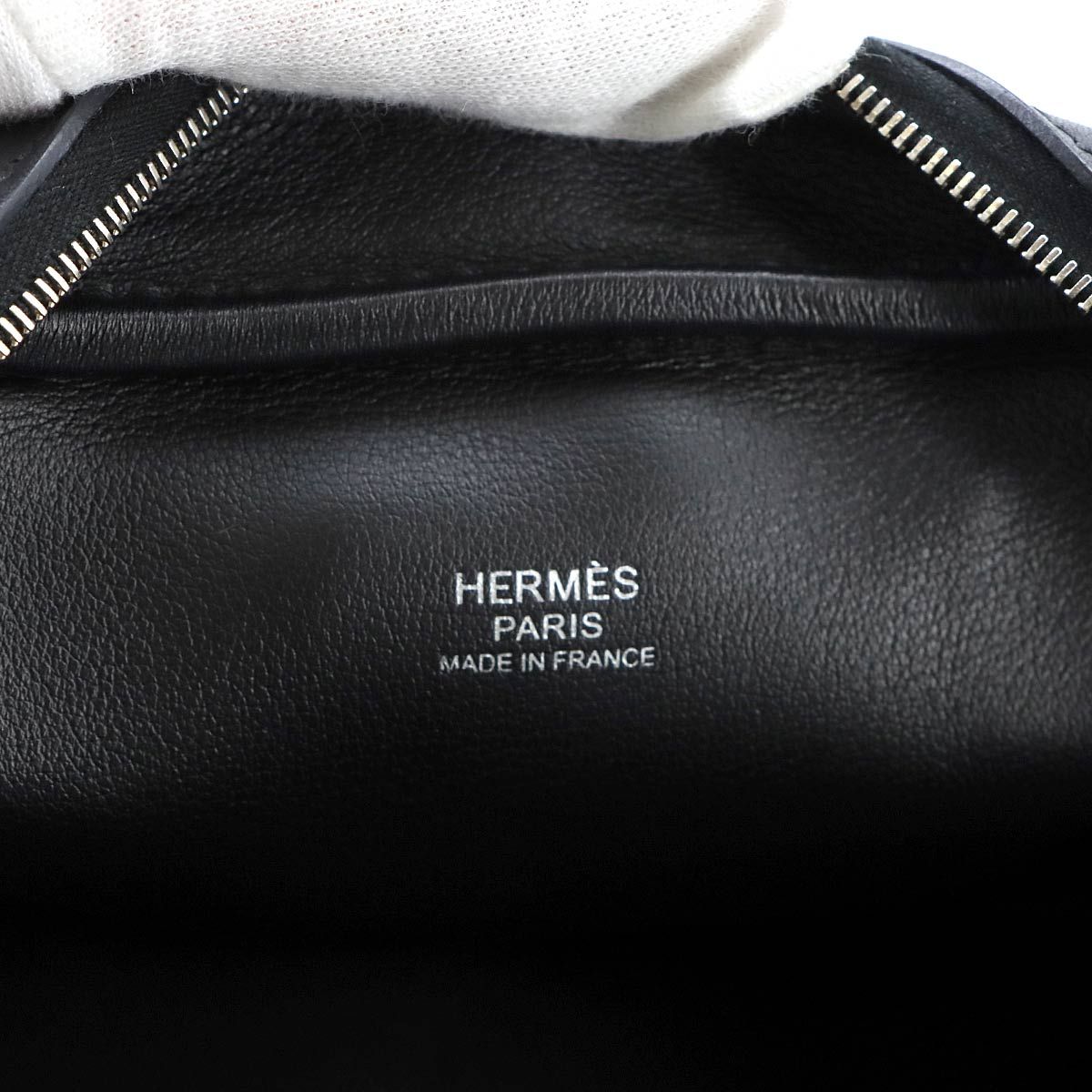 Hermes Mini Plume 20 Hand Bag Swift Black Silver 20 — view 8
