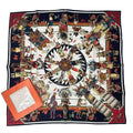 Hermes Scarf Carre 90 Silk Kachinas Navy