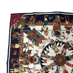 Hermes Scarf Carre 90 Silk Kachinas Navy — view 3