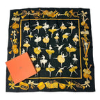 Hermes Carre 90 Silk Scarf la Danse la Dance Ballerina Black