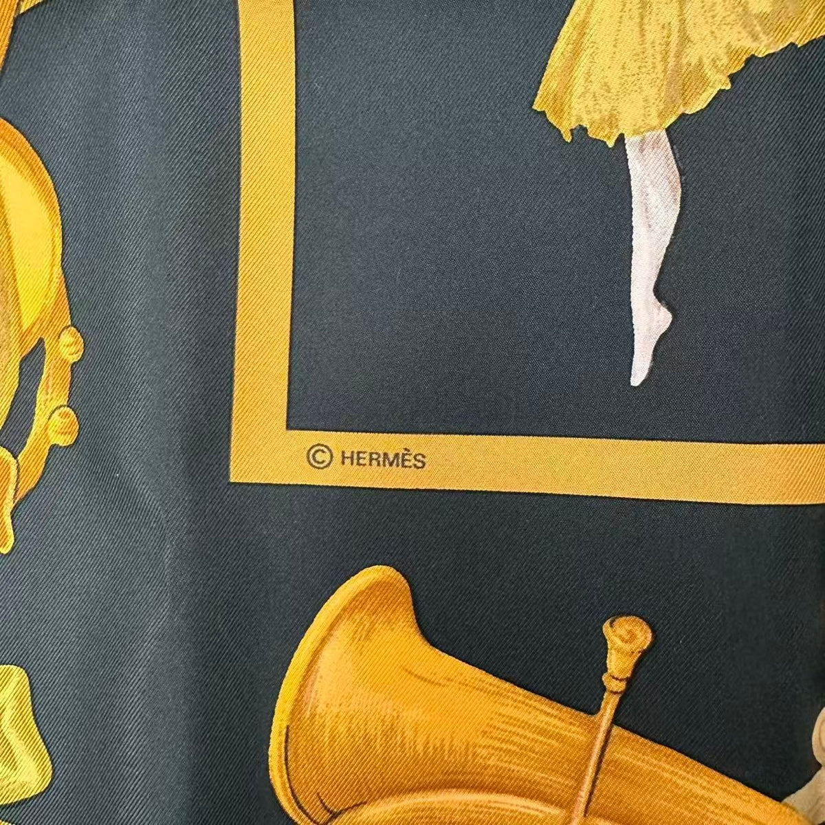 Hermes Carre 90 Silk Scarf la Danse la Dance Ballerina Black — view 7