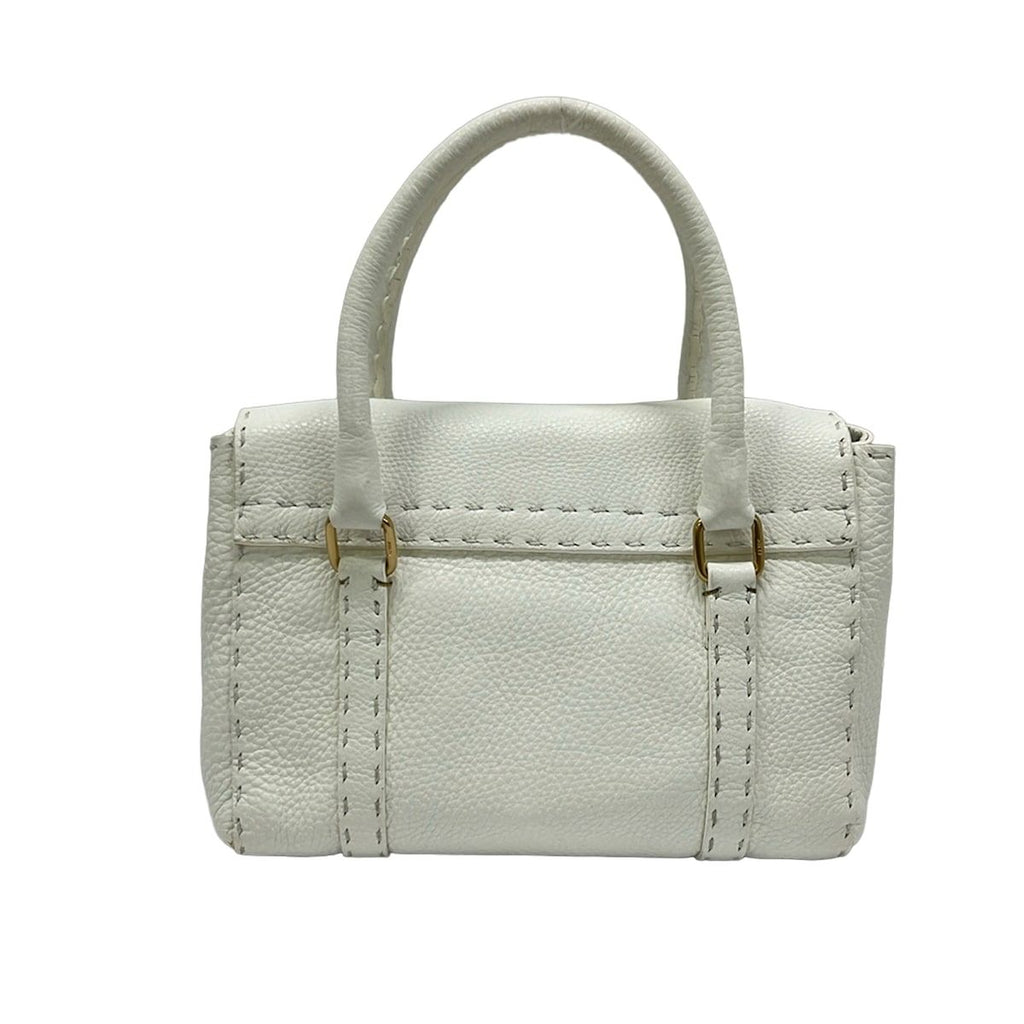 Fendi Handbageria Selleria Linda Bag White Leather — view 3