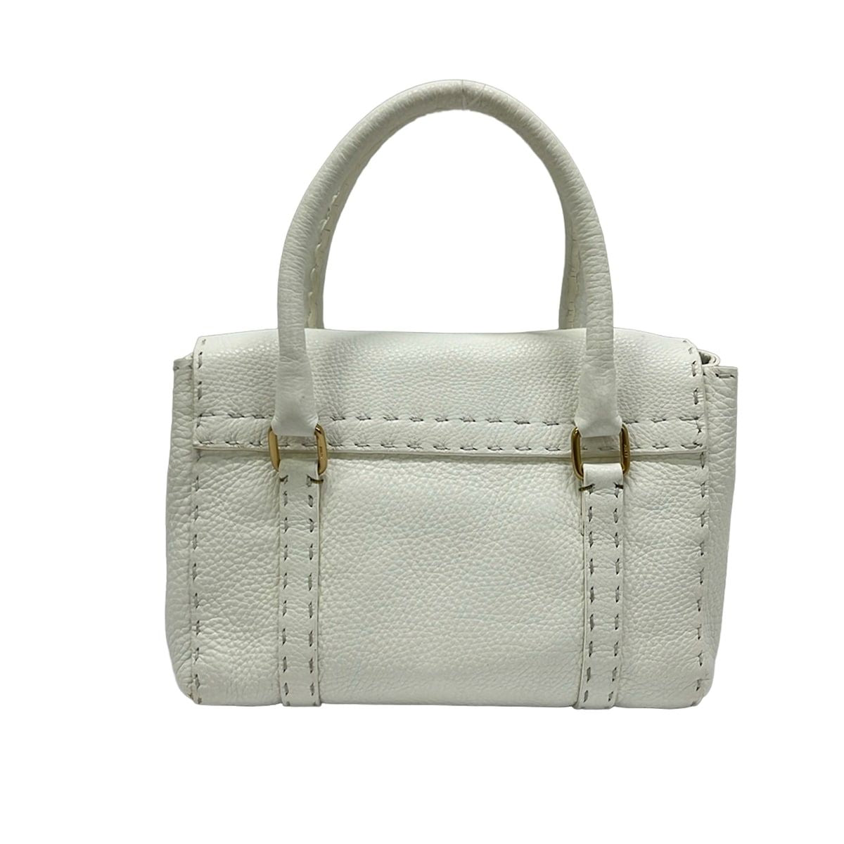 Fendi Handbageria Selleria Linda Bag White Leather — view 3