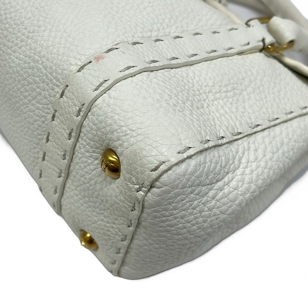 Fendi Handbageria Selleria Linda Bag White Leather — view 6