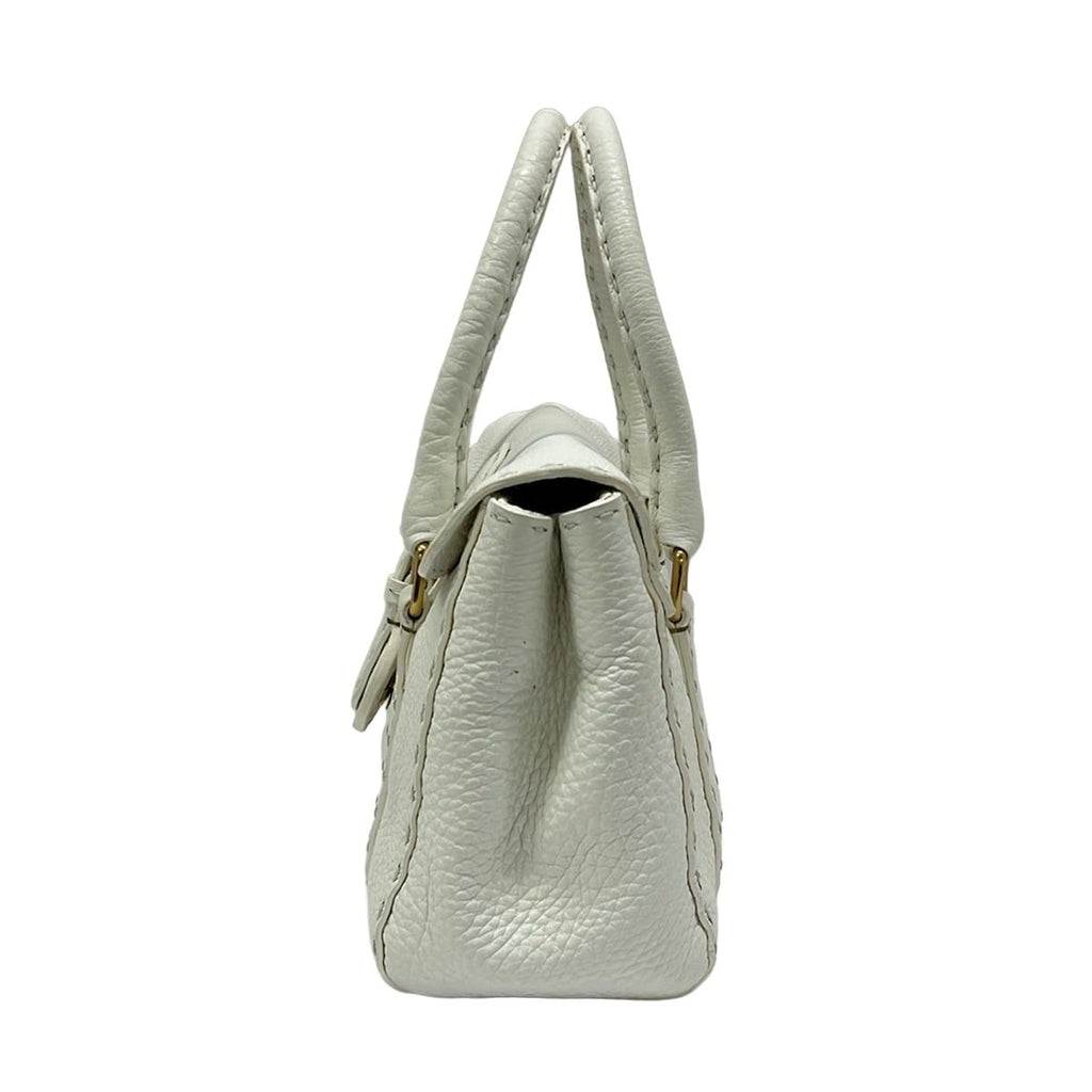Fendi Handbageria Selleria Linda Bag White Leather — view 4