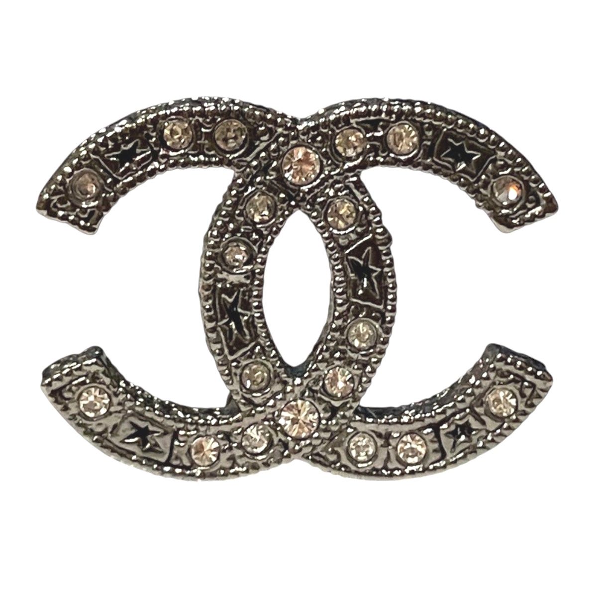 Chanel CC Logo Earrings Metal Rhinestone — view 6