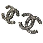 Chanel CC Logo Earrings Metal Rhinestone — view 2