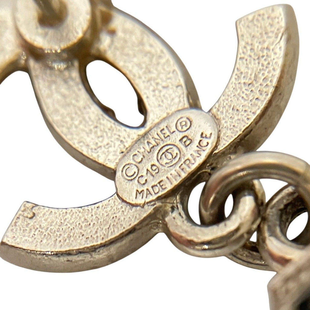 Chanel CC Logo Earrings Metal Rhinestone — view 7