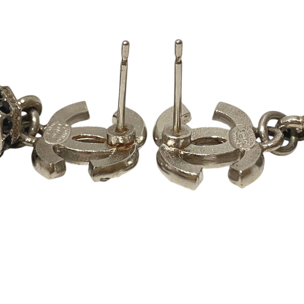 Chanel CC Logo Earrings Metal Rhinestone — view 5