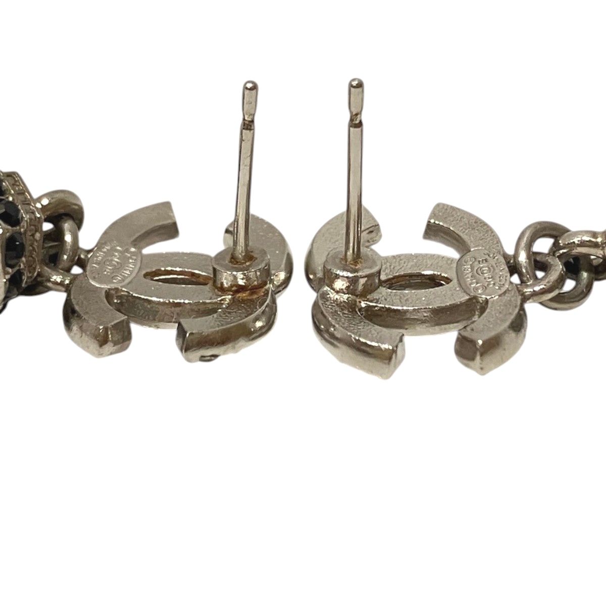 Chanel CC Logo Earrings Metal Rhinestone — view 5