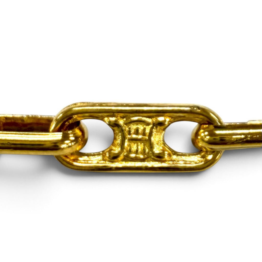 Celine Vintage Triomphe Chain 2-Way Bracelet Necklace Gold — view 7