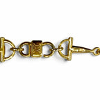 Celine Vintage Triomphe Horsebit Chain Long Necklace Gold — view 7