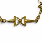 Celine Vintage Triomphe Horsebit Chain Long Necklace Gold — view 4
