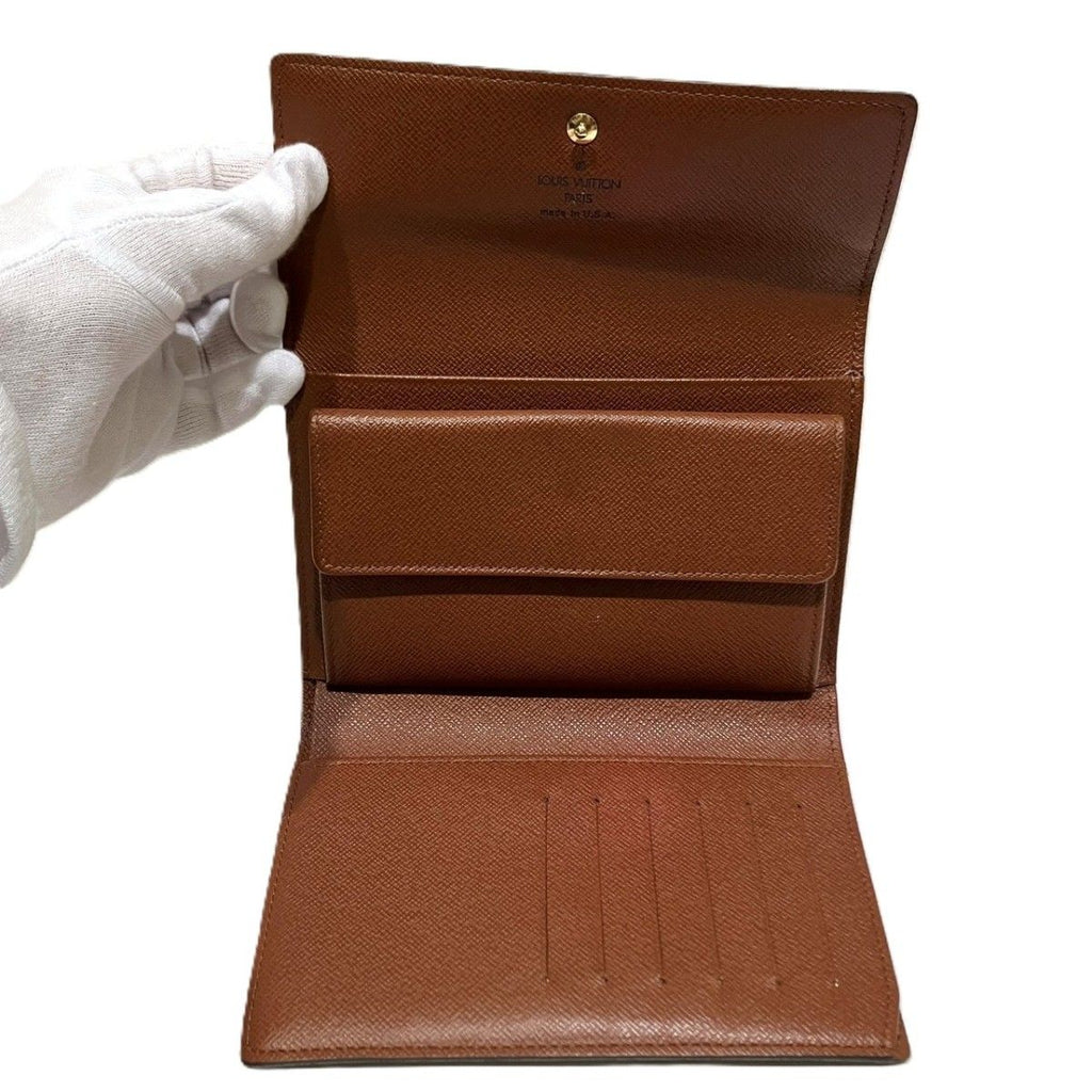 Louis Vuitton Porte Tresor Etui Papiers Monogram Trifold Wallet Canvas — view 3