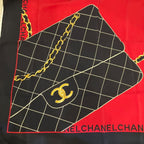 Chanel Quilted Pattern CC Logo Chain Bag Design Scarf Silk — view 2