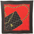 Chanel Quilted Pattern CC Logo Chain Bag Design Scarf Silk