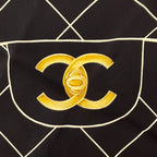 Chanel Quilted Pattern CC Logo Chain Bag Design Scarf Silk — view 4