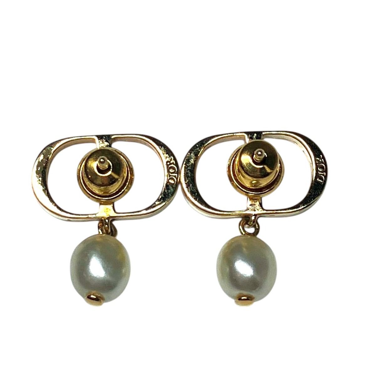Dior Petit CD Earrings Faux Pearl — view 3