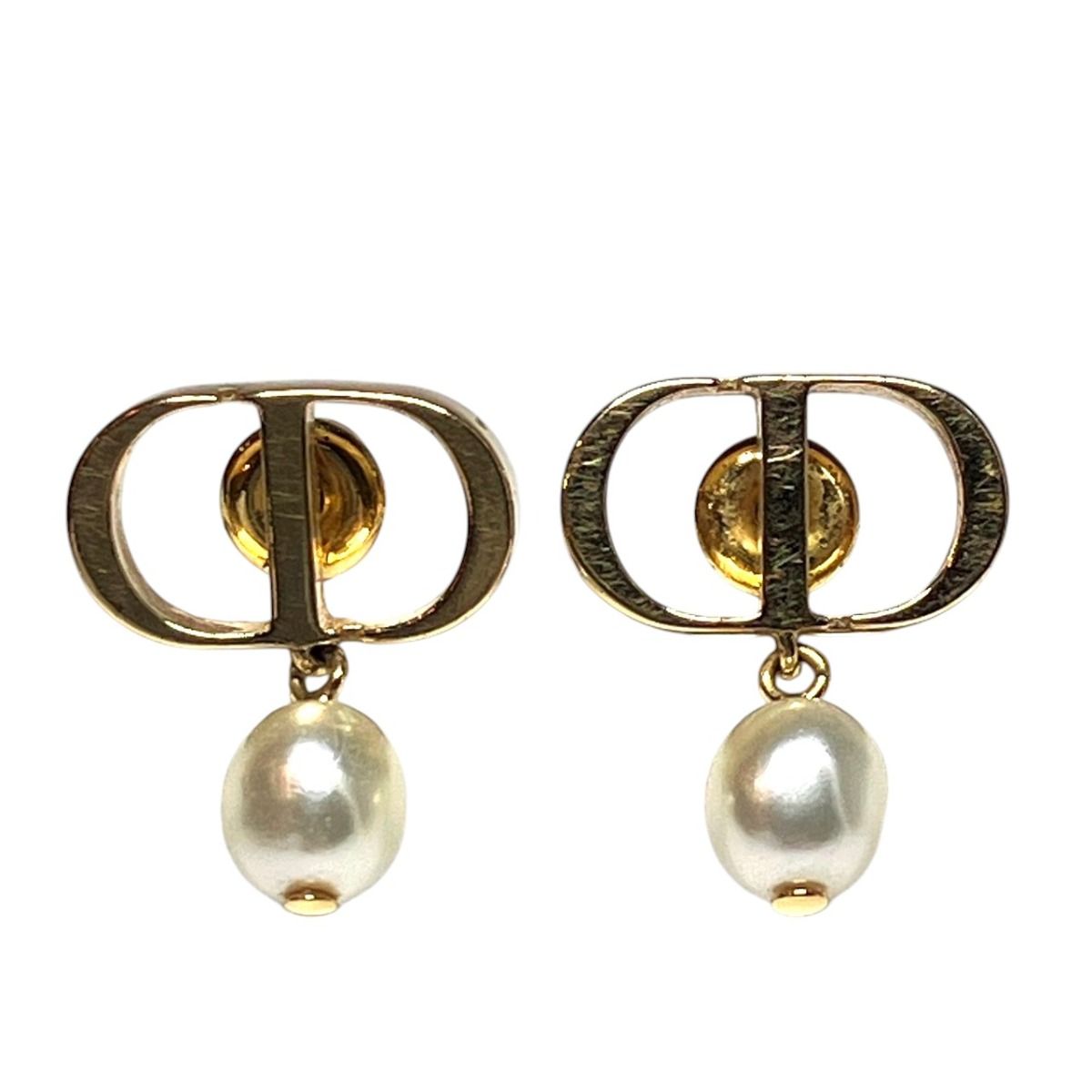 Dior Petit CD Earrings Faux Pearl