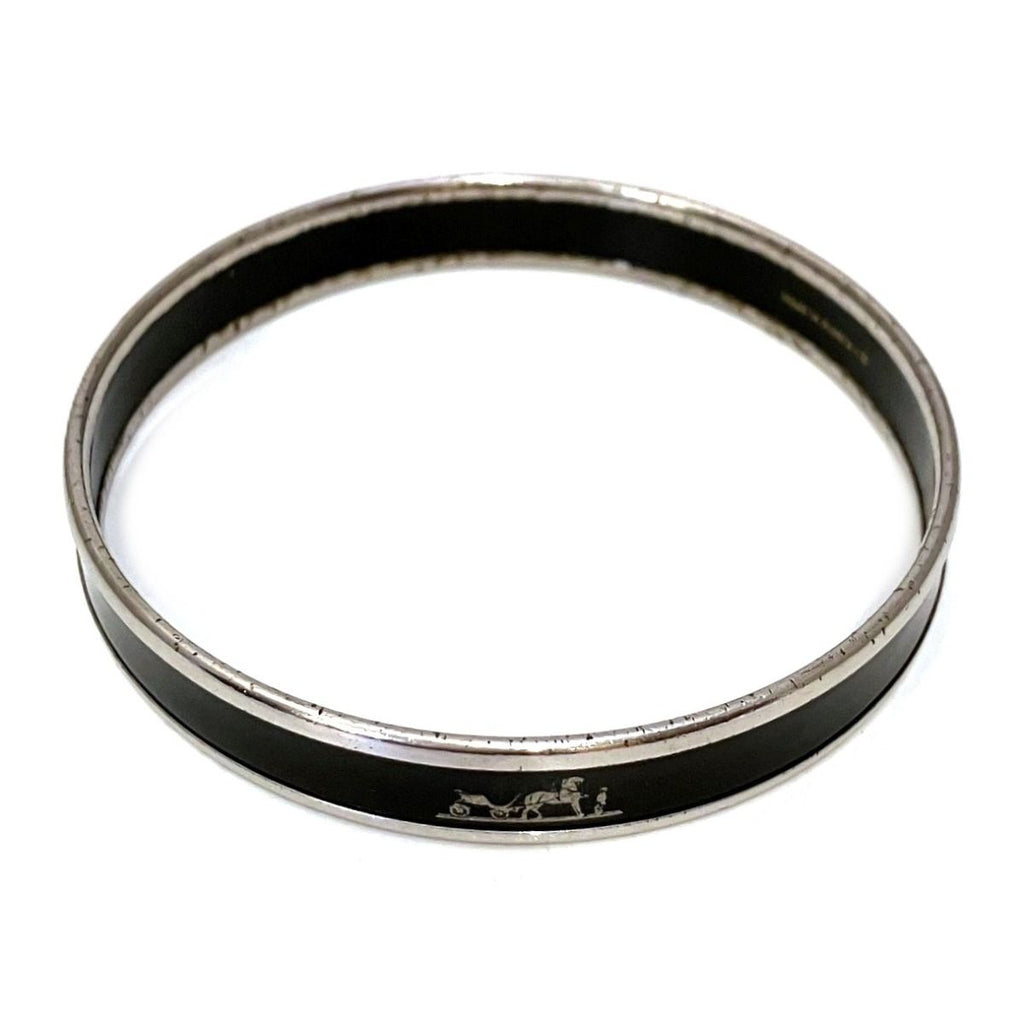 Hermes Enamel Caleche Bangle Alloy Bracelet — view 7