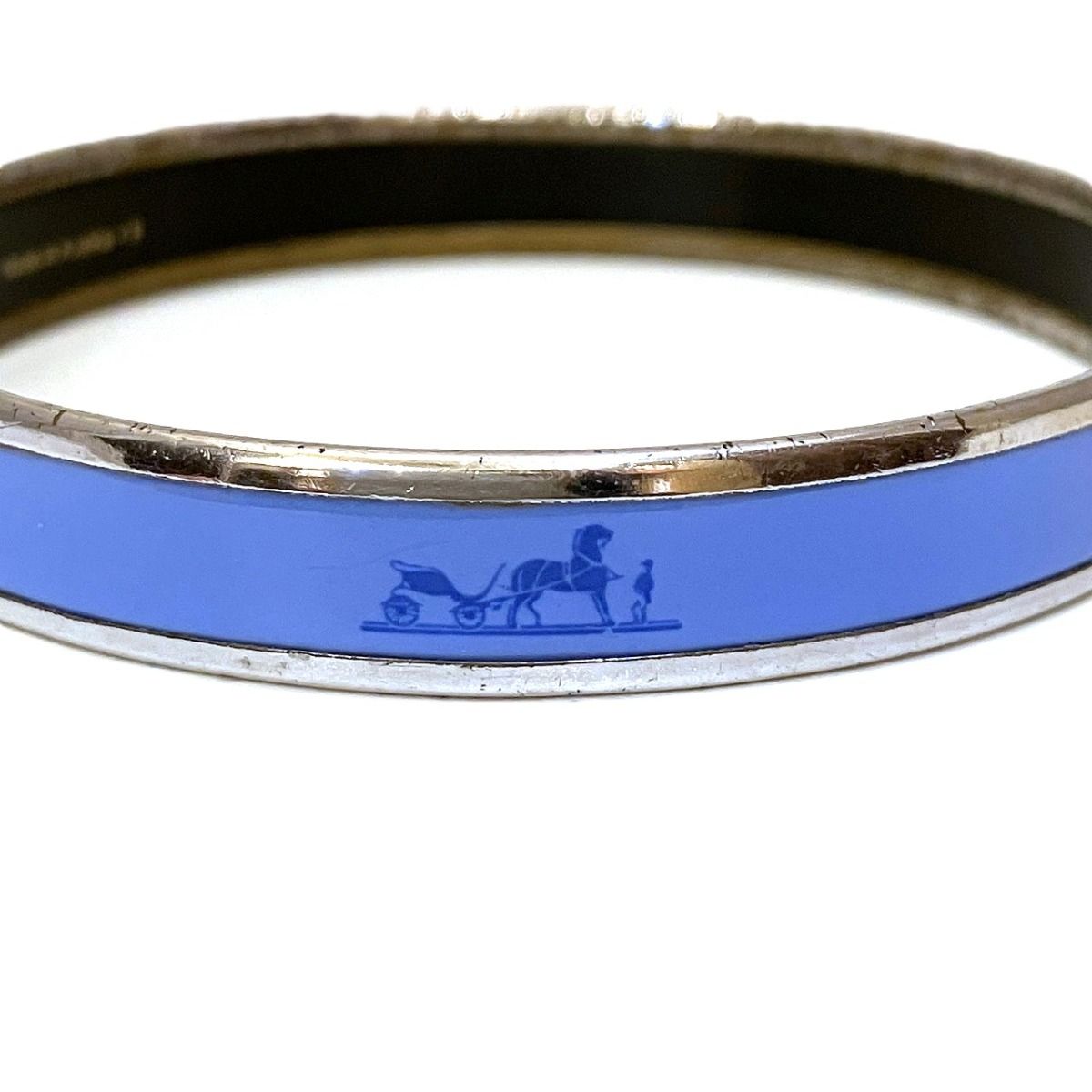 Hermes Enamel Caleche Bangle Alloy Bracelet — view 4