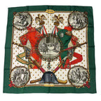 Hermes Scarf Silk 100% Carre 90 Napoleon Green
