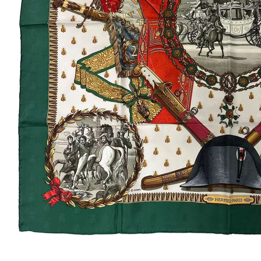 Hermes Scarf Silk 100% Carre 90 Napoleon Green — view 4