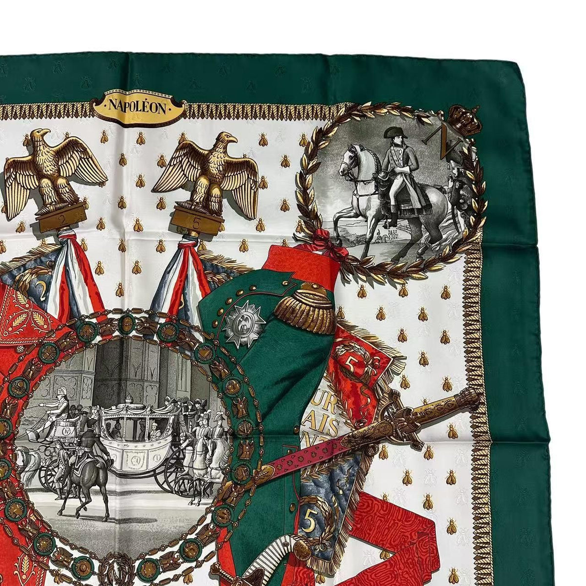 Hermes Scarf Silk 100% Carre 90 Napoleon Green — view 3