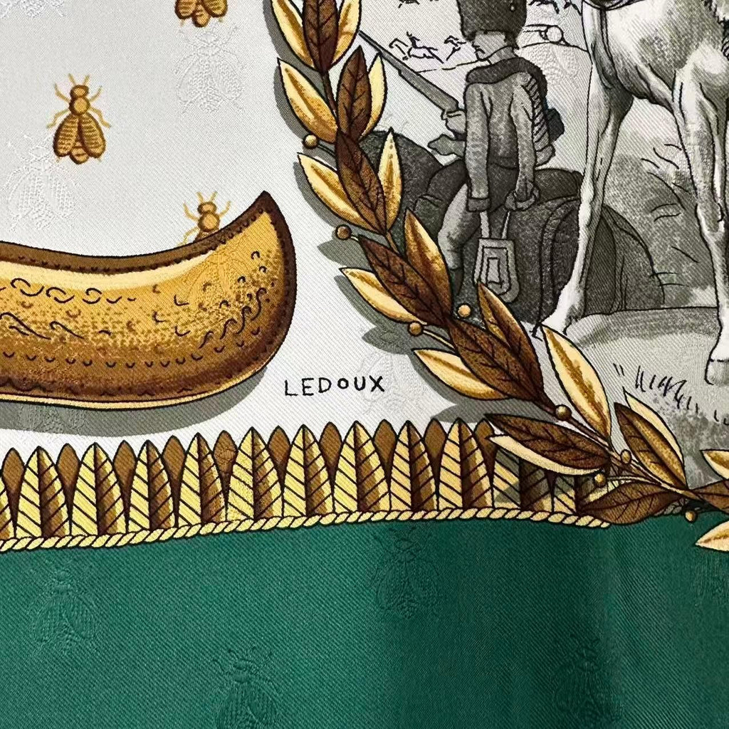 Hermes Scarf Silk 100% Carre 90 Napoleon Green — view 6