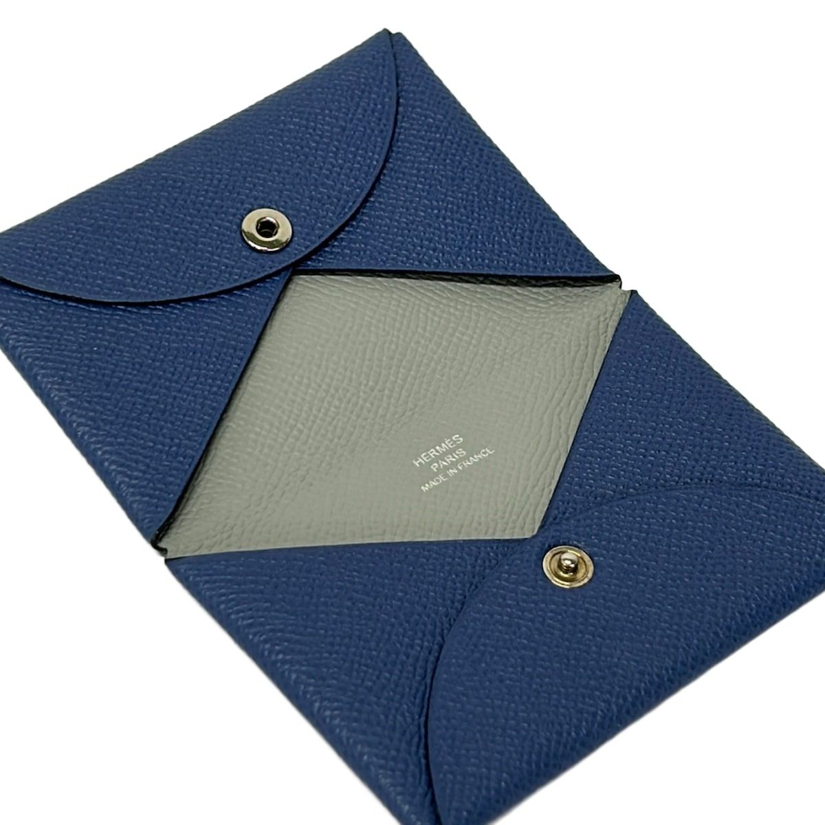 Hermes Card Case Calvi Verso Blue — view 3