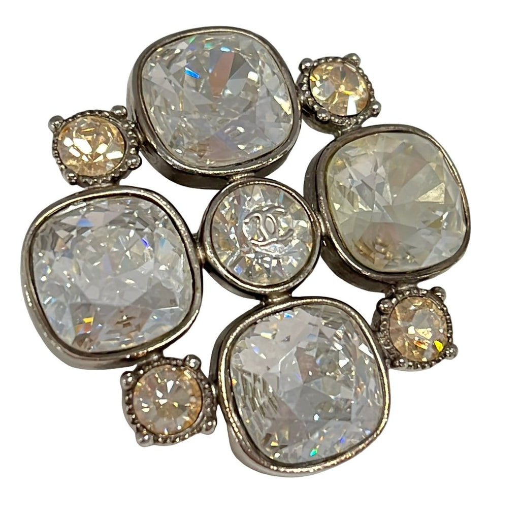 Chanel Brooch Silver Clear Beige — view 3