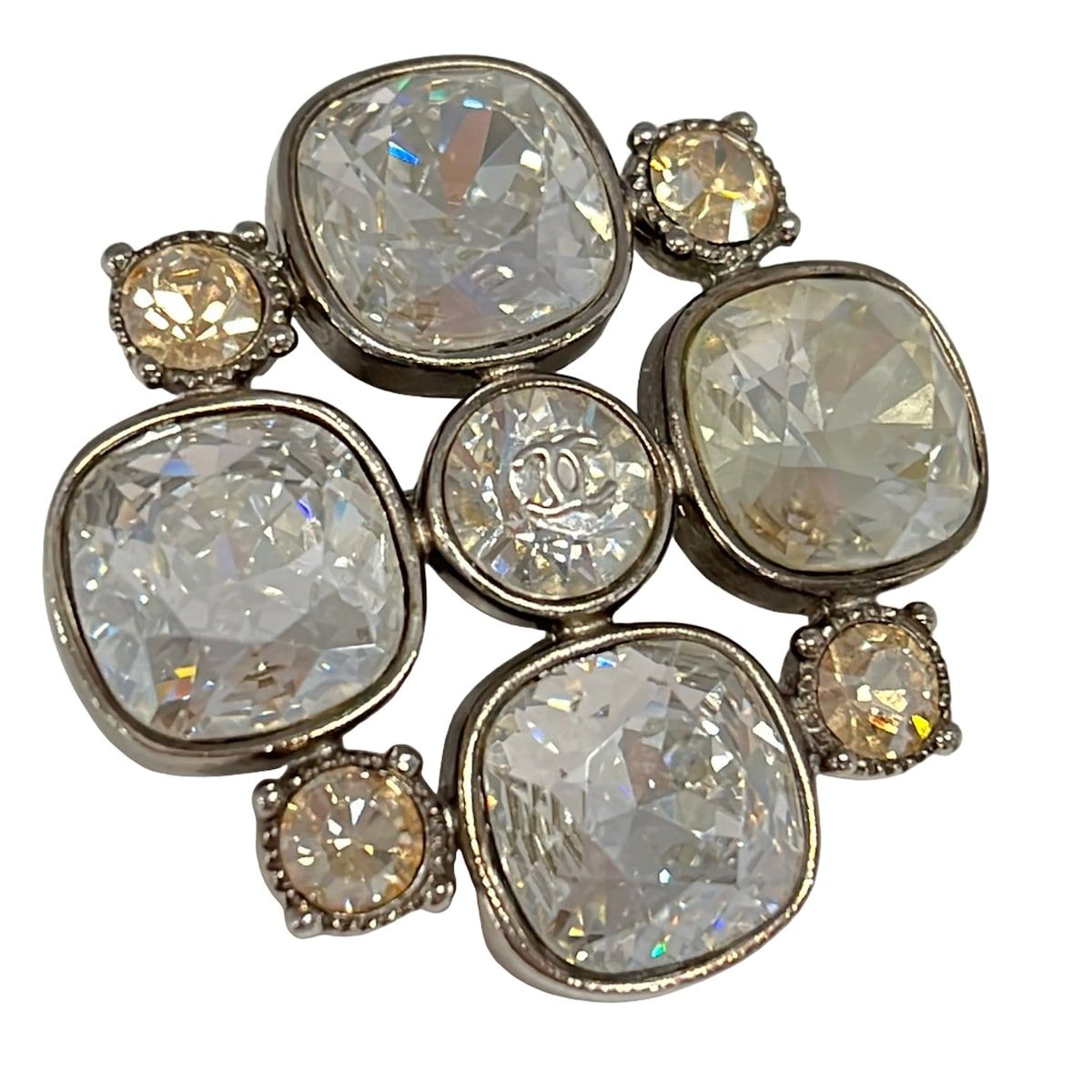Chanel Brooch Silver Clear Beige — view 3