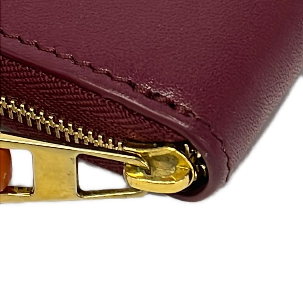 Loewe Wallet Knot Zip Around Bordeaux Brown — view 8