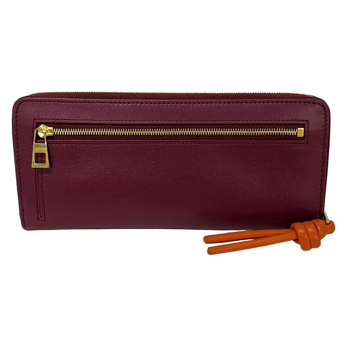 Loewe Wallet Knot Zip Around Bordeaux Brown — view 2
