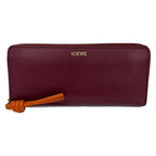 Loewe Wallet Knot Zip Around Bordeaux Brown
