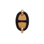 Hermes Earrings Mini Maillon Metal Pink Gold Black Simple One Side — view 4